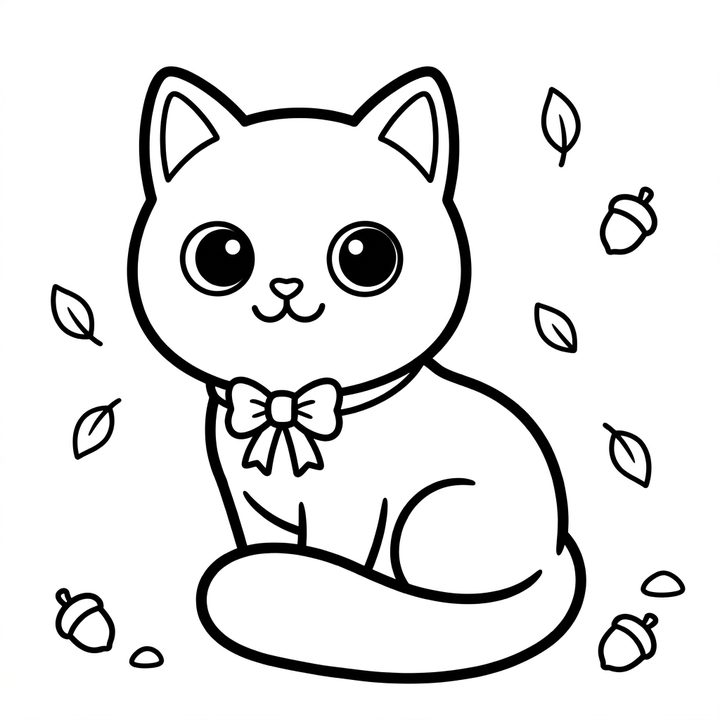 cat colouring page