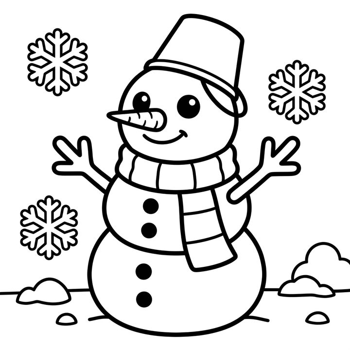 snowman colouring page